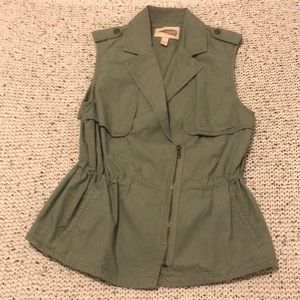 Green Moto-style vest